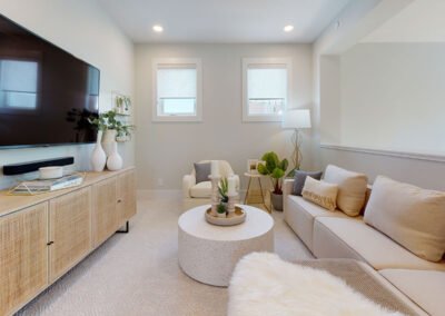 2021 Calgary Stampede Dream Home Living Room Sofa and TV